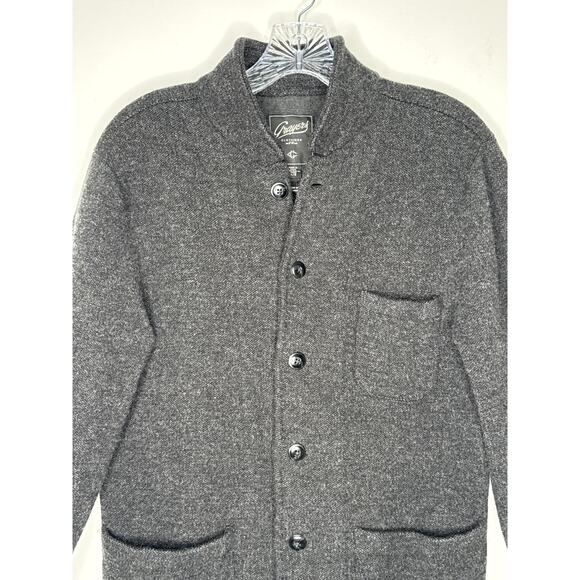 Grayers 100% Lambswool Charcoal Preppy Jacket Cardigan Mens medium - Picture 5 of 16